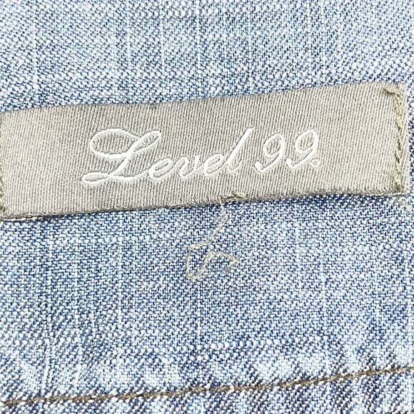 Level 99 Shirt Dress Womens Small Chambray Tencel Linen Pintuck Minimal Coastal - Picture 8 of 9